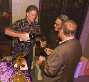 Erik Johnson pouring his rare, large format Cabernet's